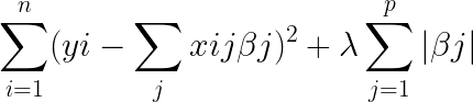 lasso regression equation