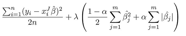 elastic net equation